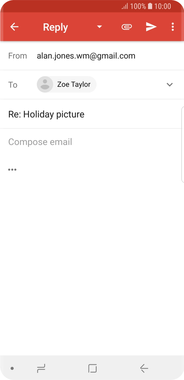 Press the text input field and write the required text.