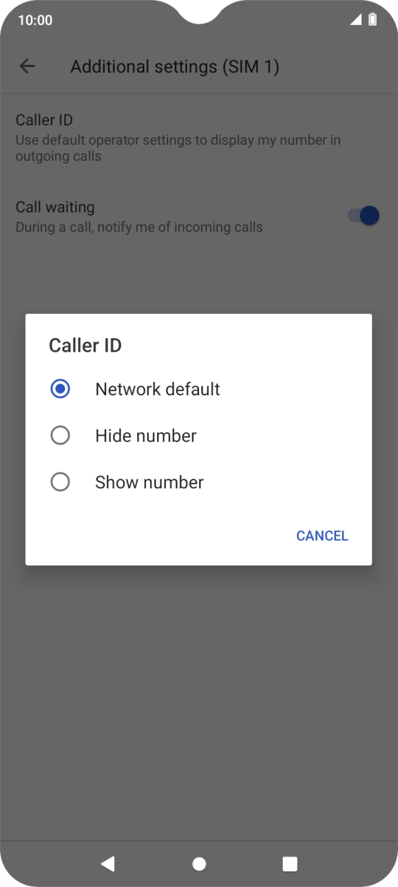 Press Show number to turn on caller identification.