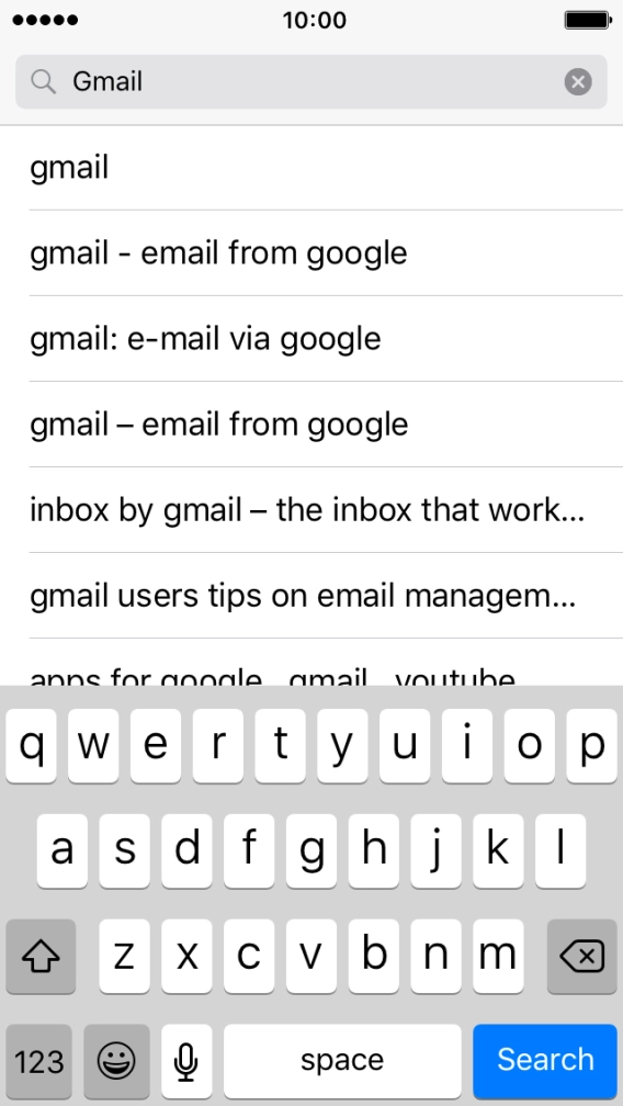 Key in Gmail and press Search.
