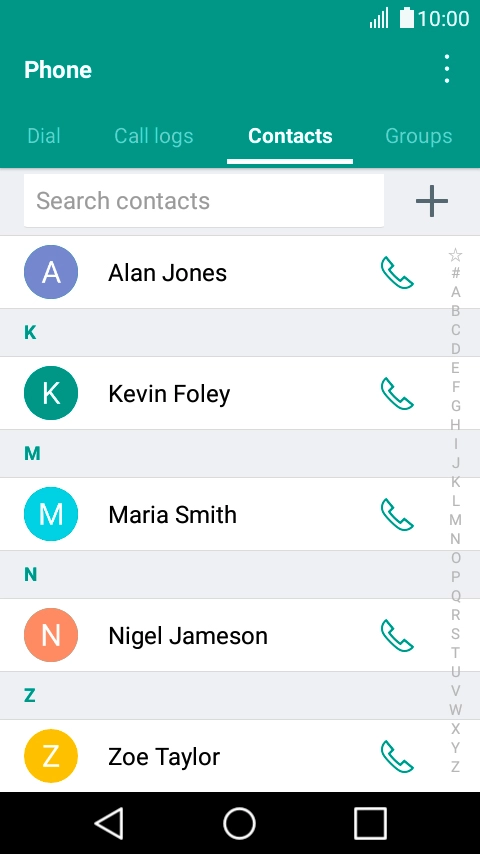 Press the new contact icon.