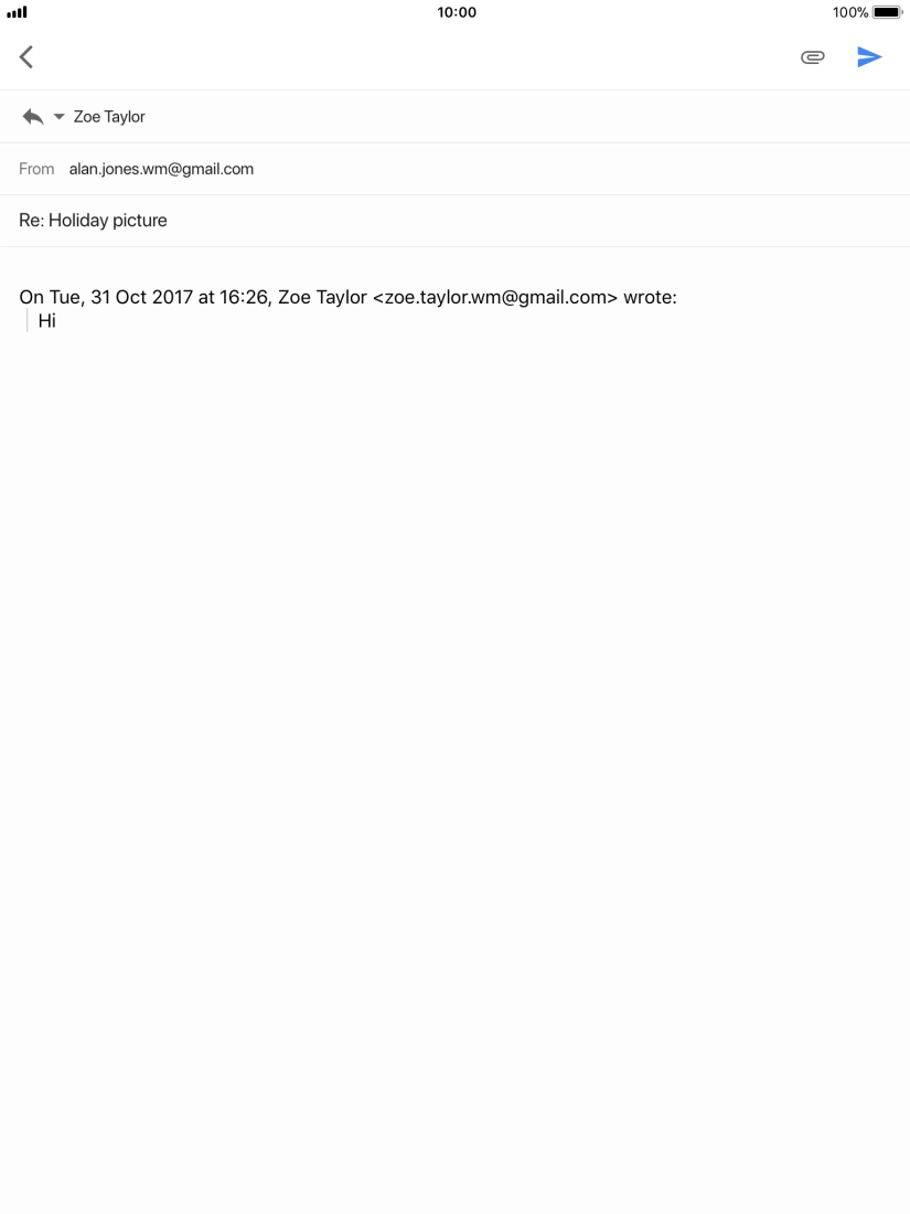 Press the text input field and write the required text.