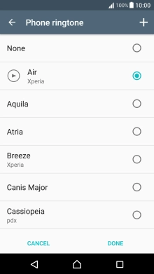 Press the add ring tone icon and go to the required ring tone.