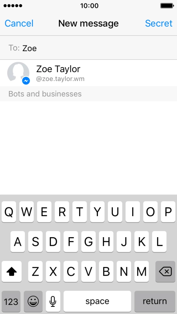 Press the required contact. Press the required contact.