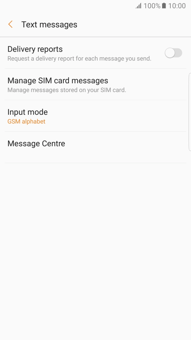 Press Message Centre.