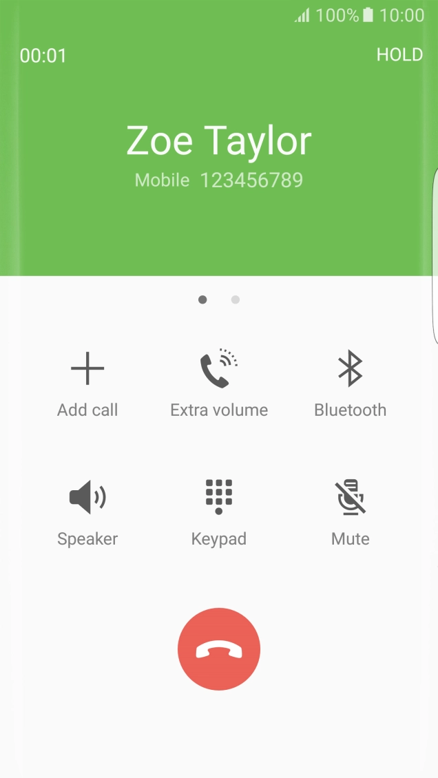 Press the end call icon. Press the end call icon.