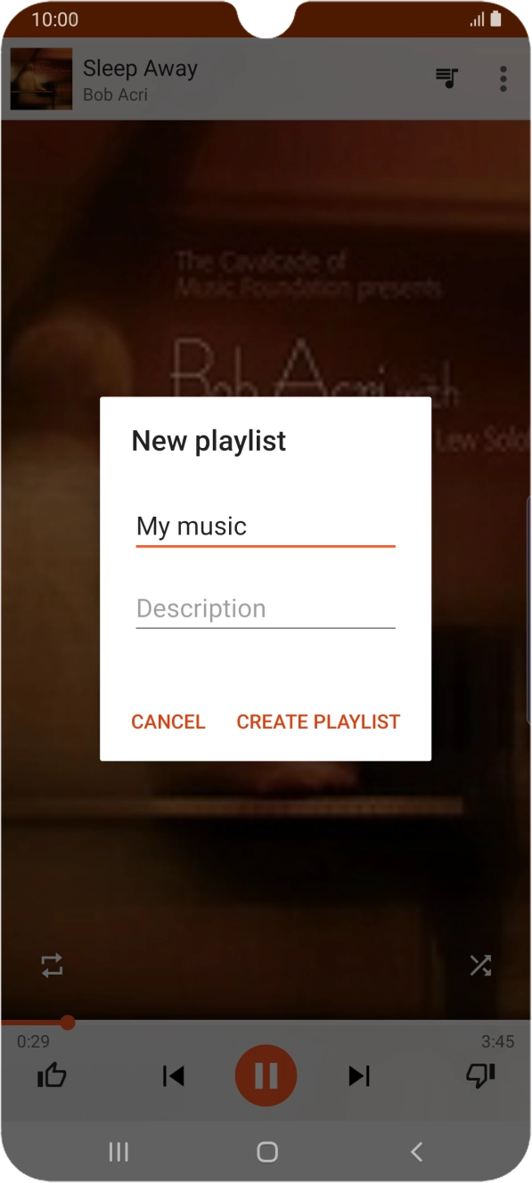 Key in a name for the playlist and press CREATE PLAYLIST.