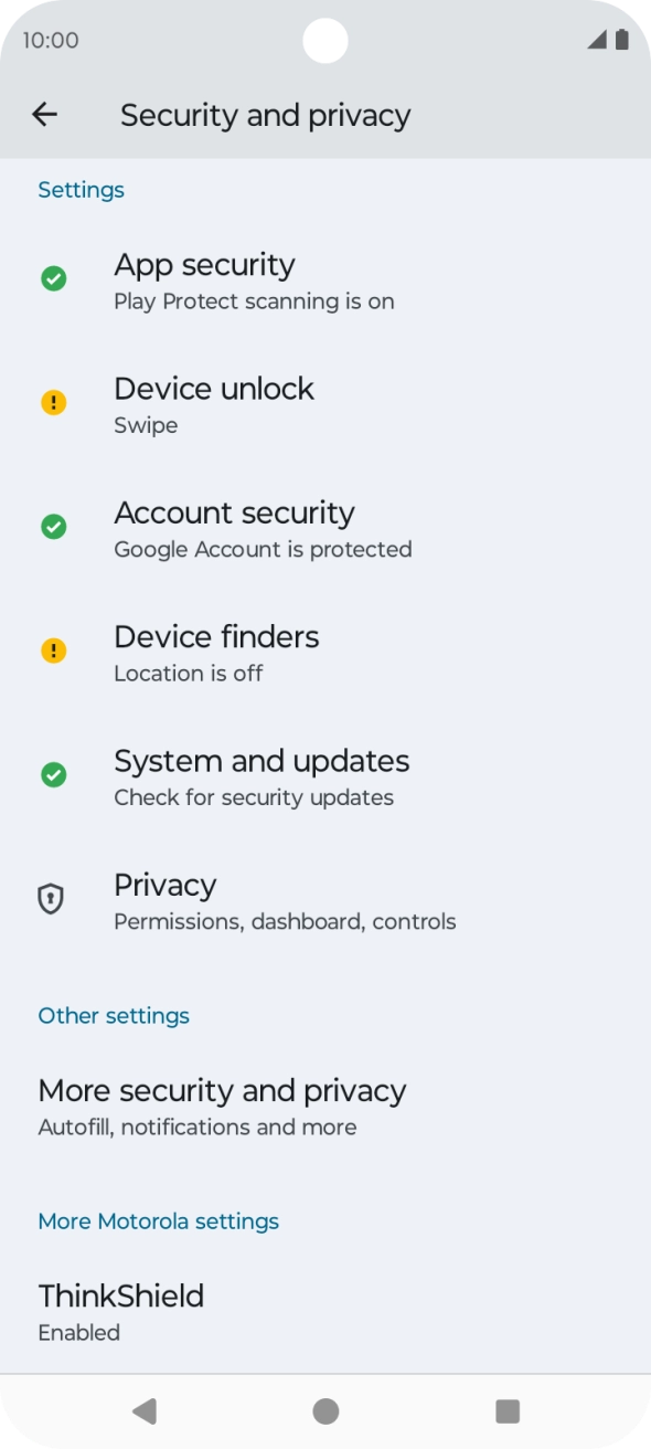 Press Device unlock.