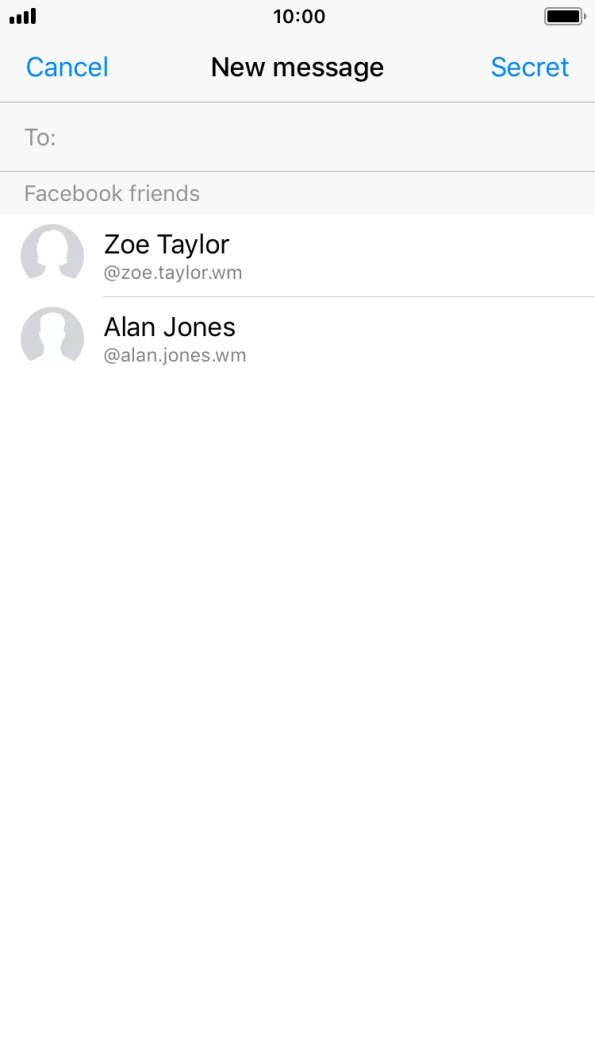 Press To: and key in the first letters of the recipient's name.