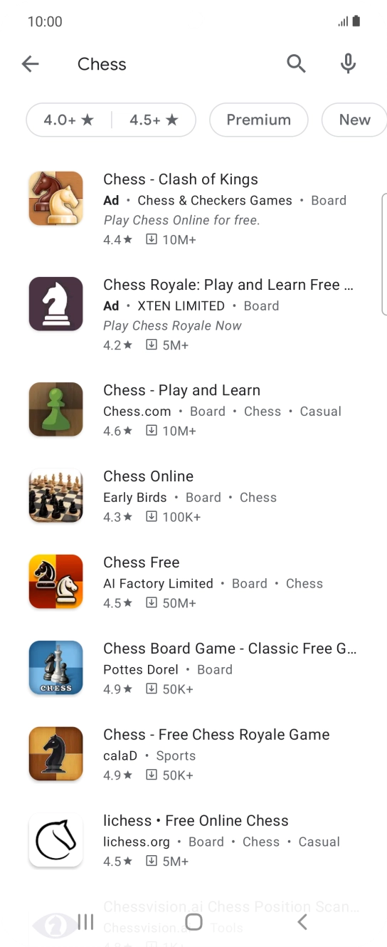 Press the required app. Press the required app.