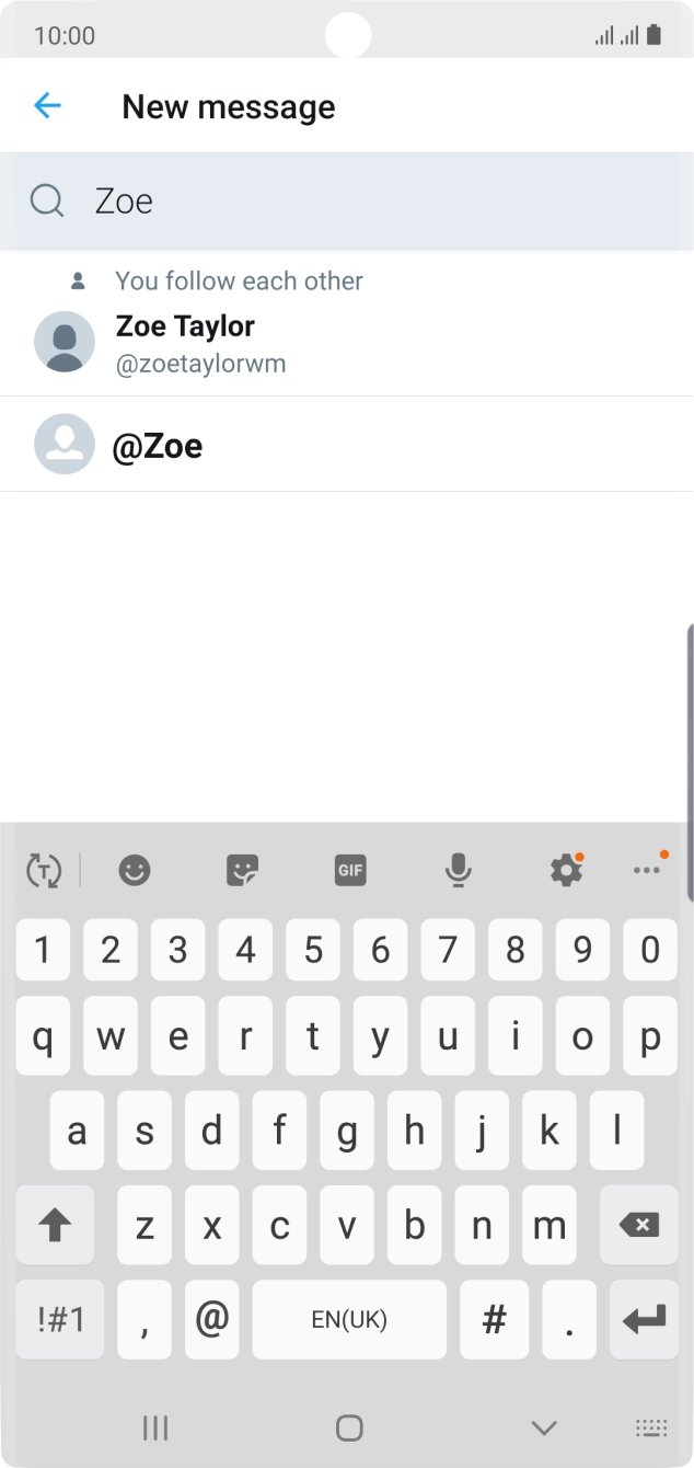 Key in the first letters of the recipient's name and press the required contact.