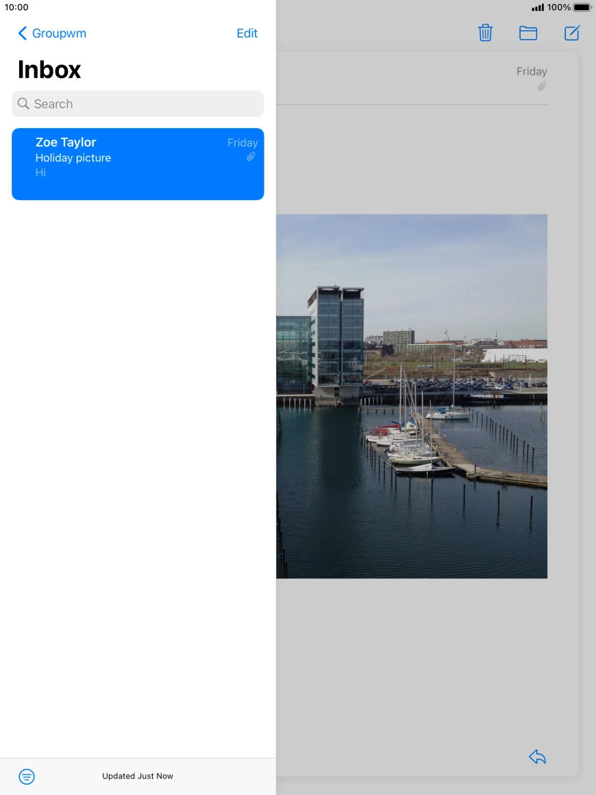 Press the new email icon.