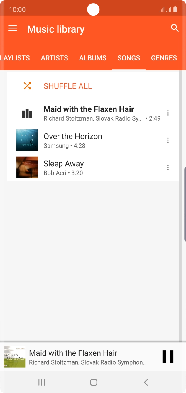 Press the song title at the bottom of the screen.