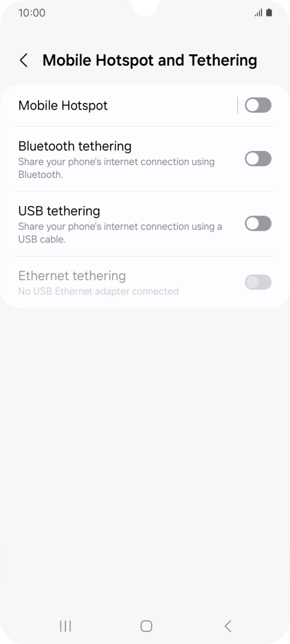 Press Mobile Hotspot.