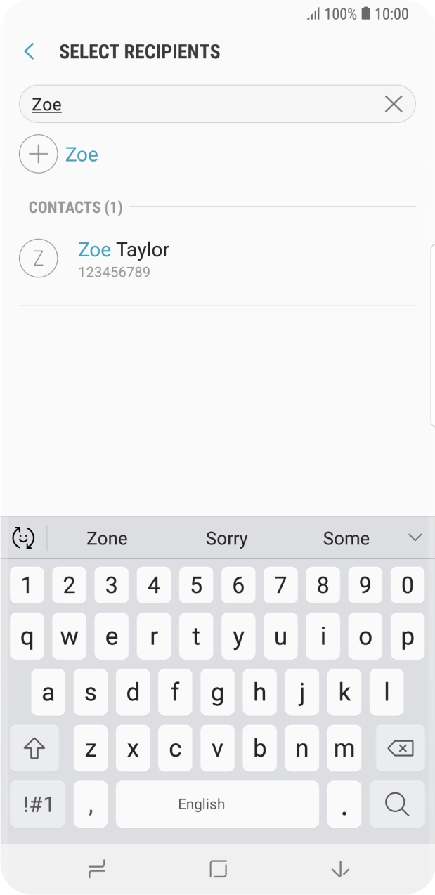 Press the required contact.