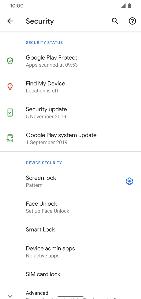 Press Screen lock and key in the current phone lock code.