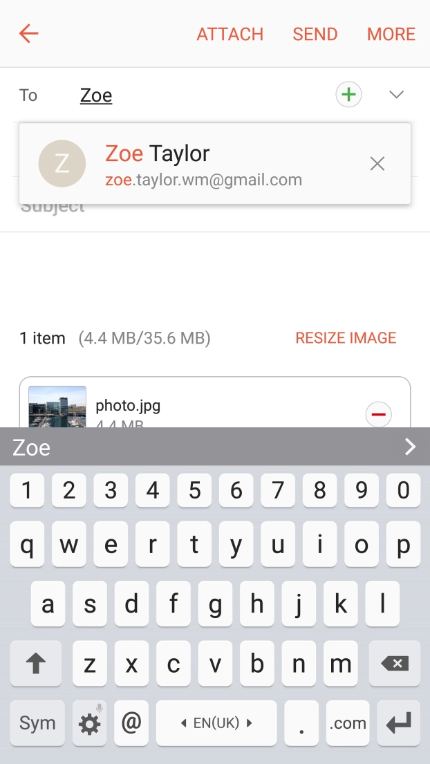 Press the required contact.