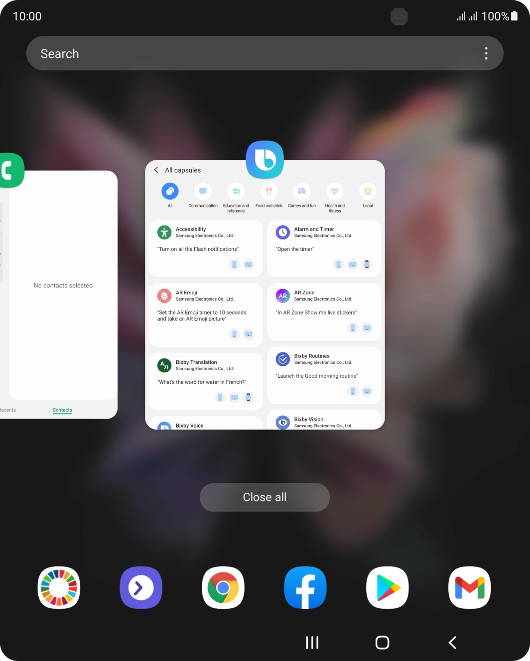 To end one running application, slide your finger upwards on the required application. To end one running application, slide your finger upwards on the required application.