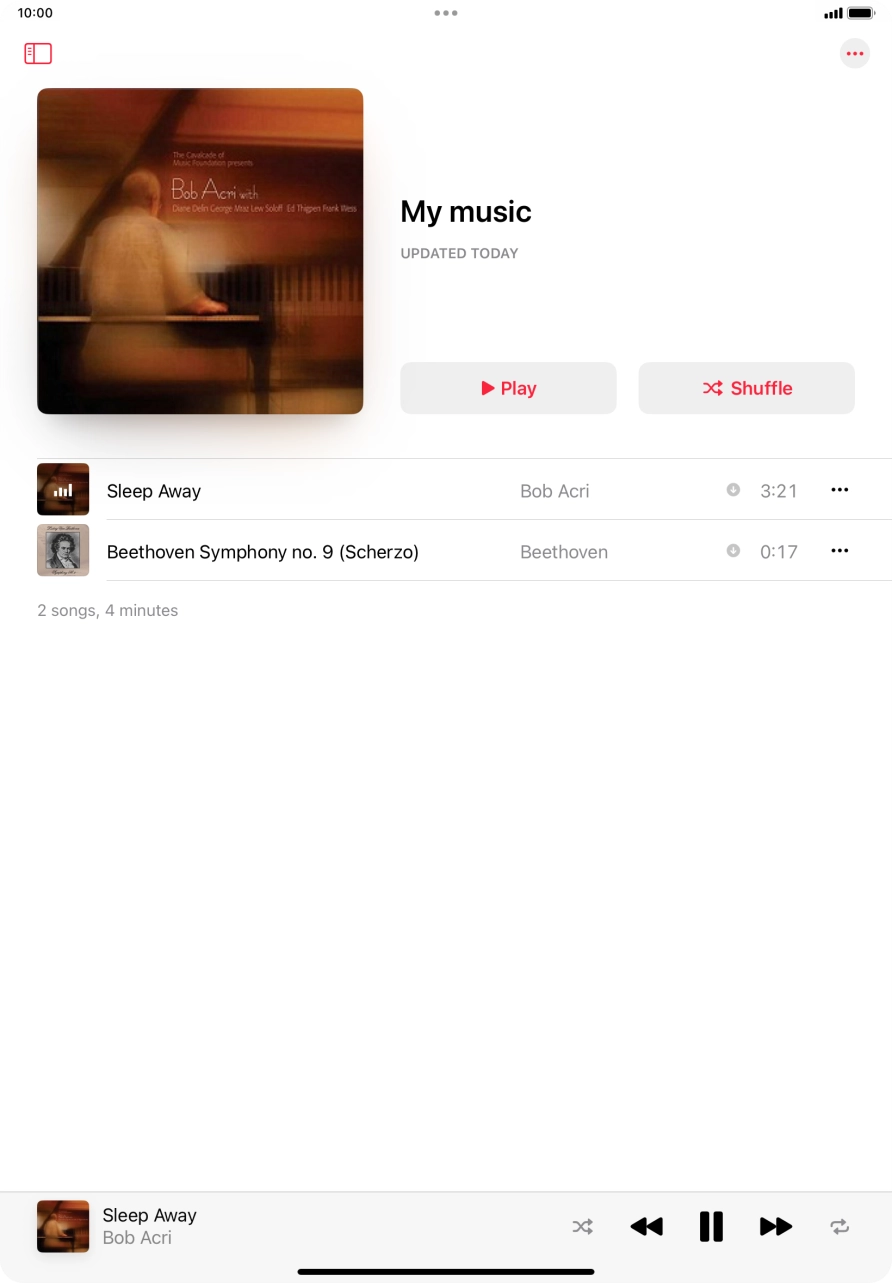 Press the song title.