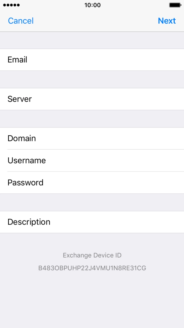 Press Password and key in the password for your email account.