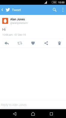 Press the reply icon.