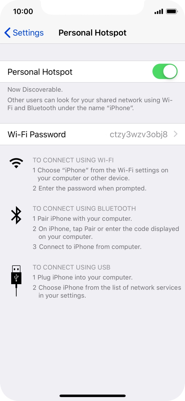 Press Wi-Fi Password and key in the required password.