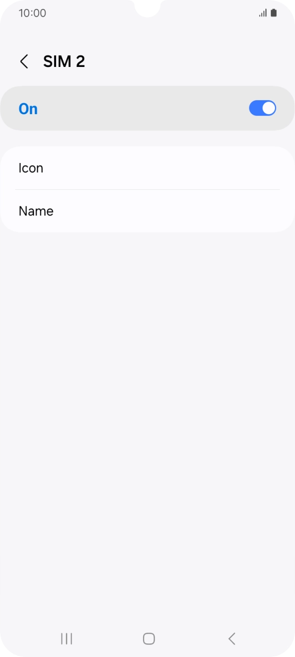 Press the indicator to turn use of the SIM on or off. Press the indicator to turn use of the SIM on or off.