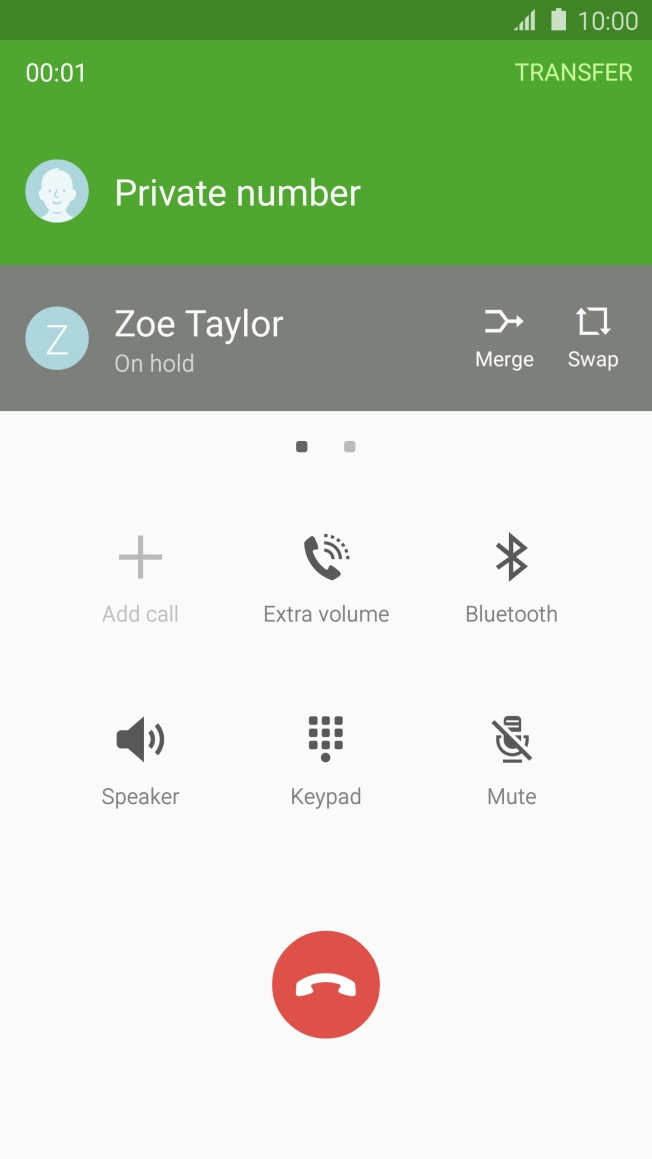 Press Swap to activate the call on hold.