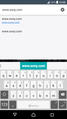 Key in the address of the required web page and press the confirm icon. Key in the address of the required web page and press the confirm icon.