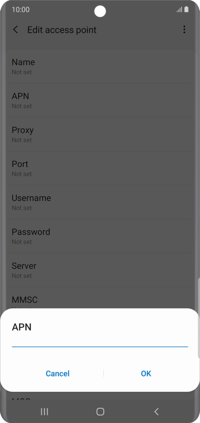 Key in telstra.wap and press OK.