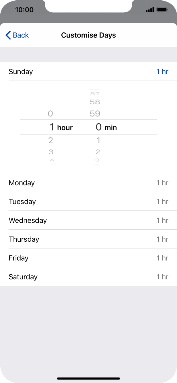 Select the required time limit.