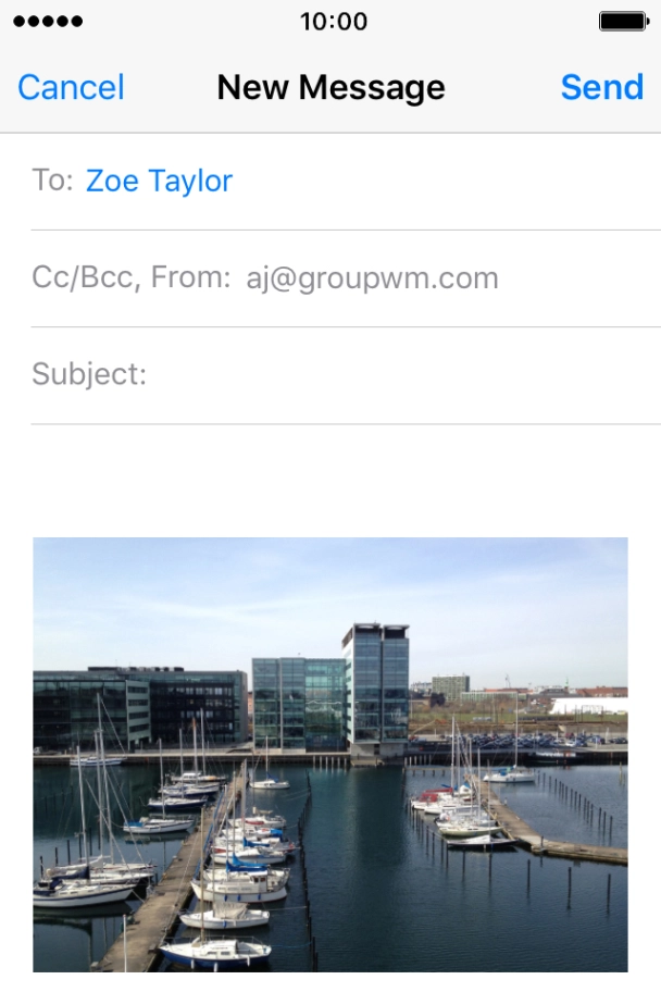 Write the text and press Send.