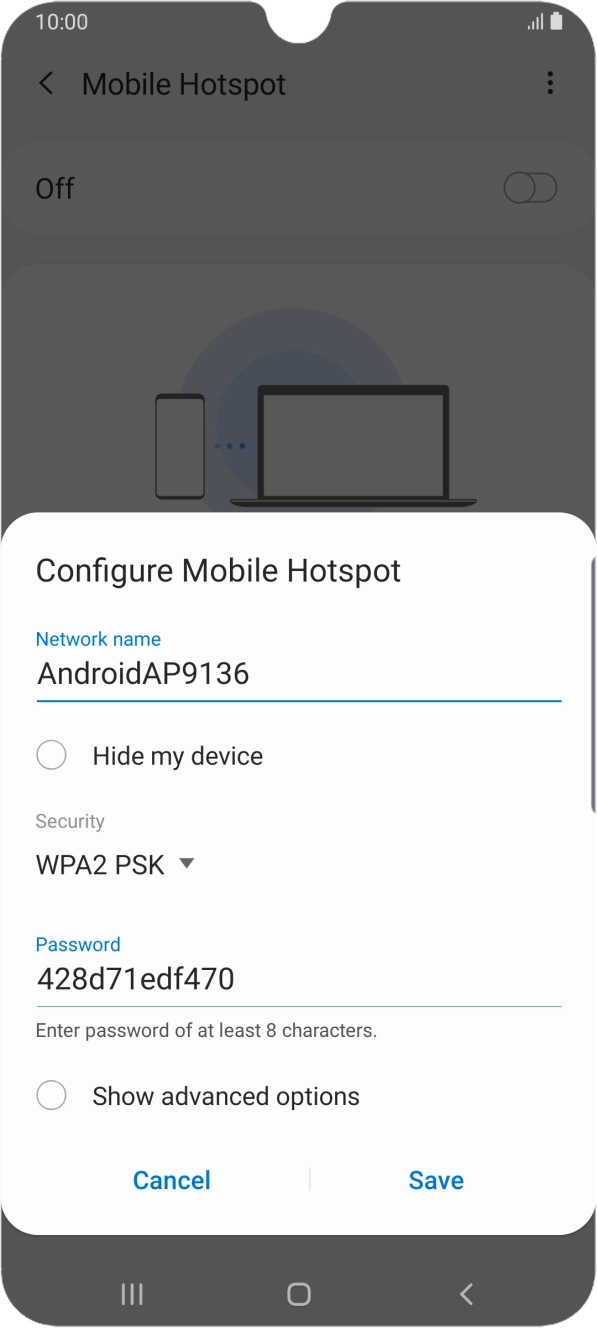 Press the field below 