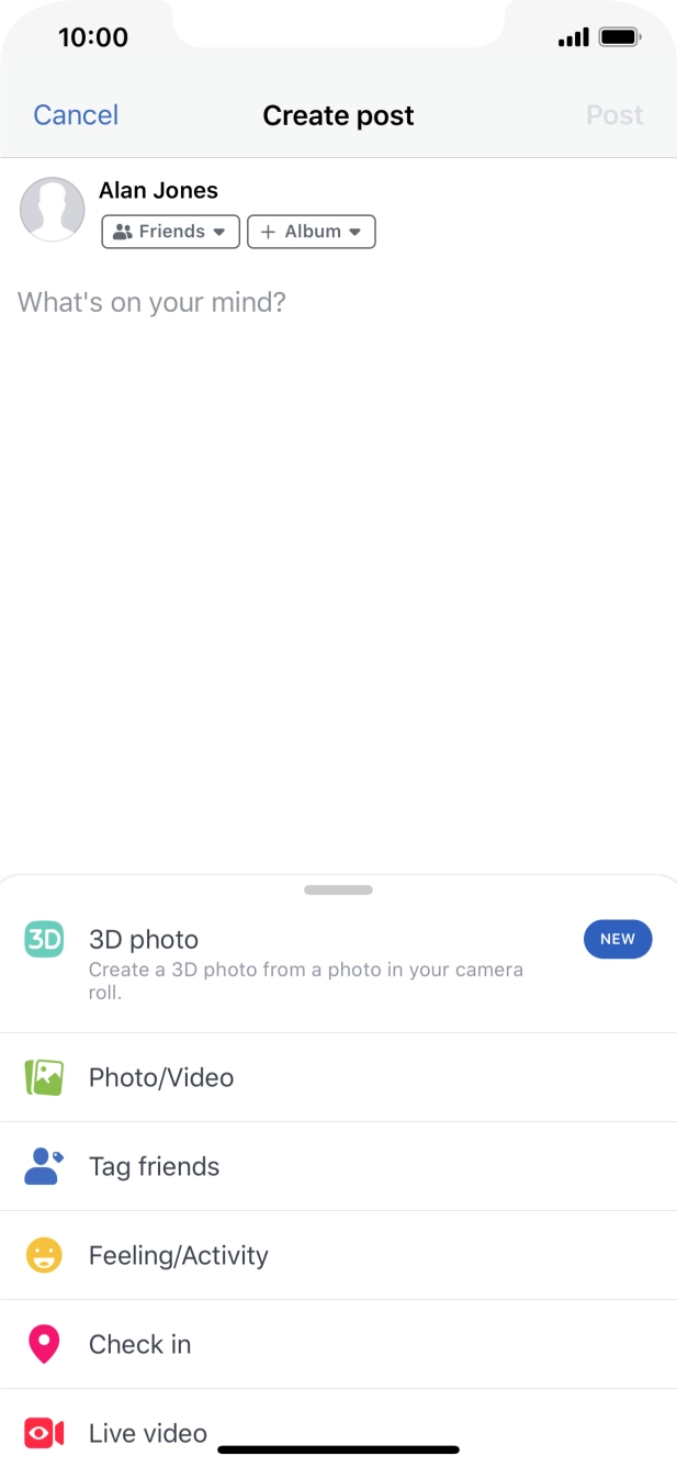 Press the text input field.