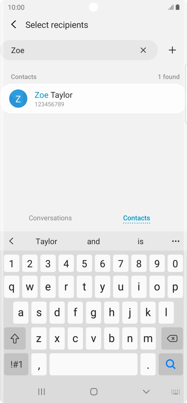 Press the required contact.