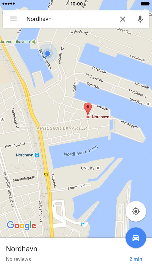 Press the destination at the bottom of the screen.