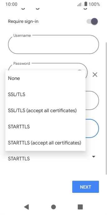 Press SSL/TLS. Press SSL/TLS.