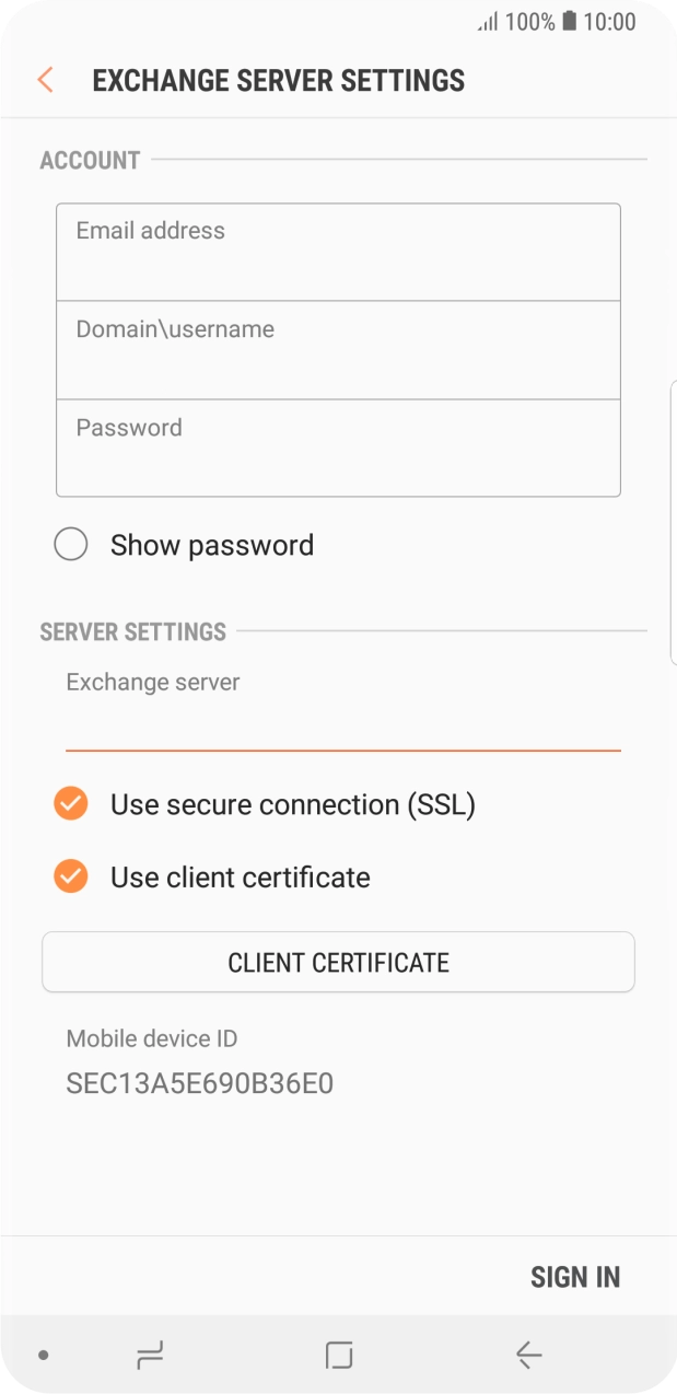If you turn on the function, press CLIENT CERTIFICATE and follow the instructions on the screen to install the required certificate. If you turn on the function, press CLIENT CERTIFICATE and follow the instructions on the screen to install the required certificate.