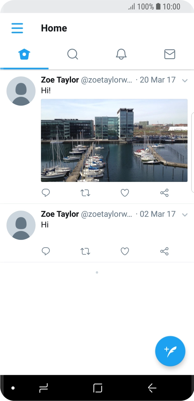 Press the new tweet icon.