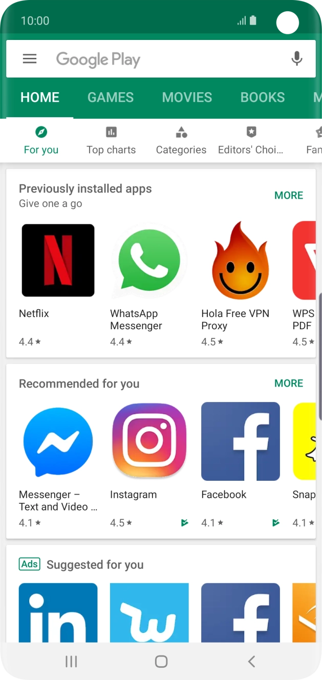 Press the search field.