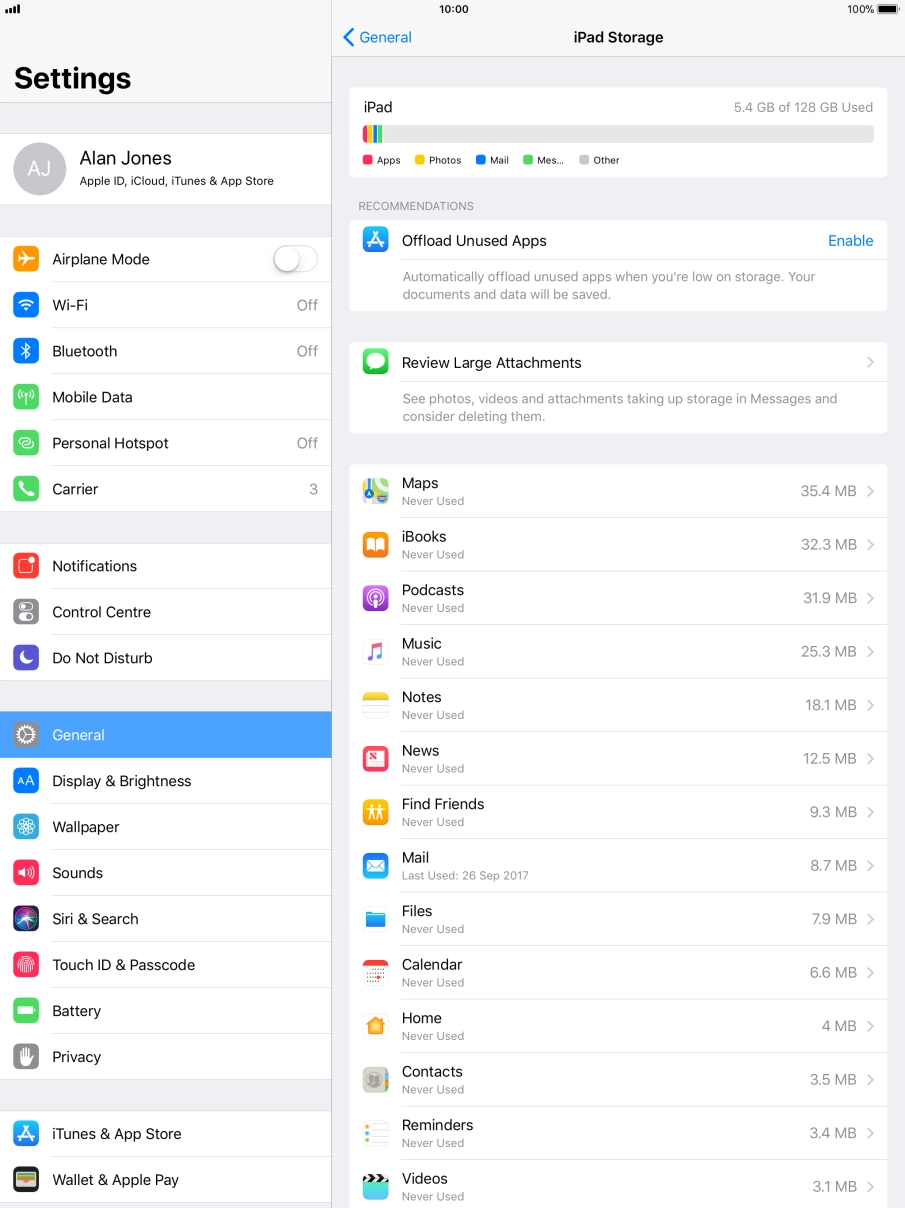 Press the required app.