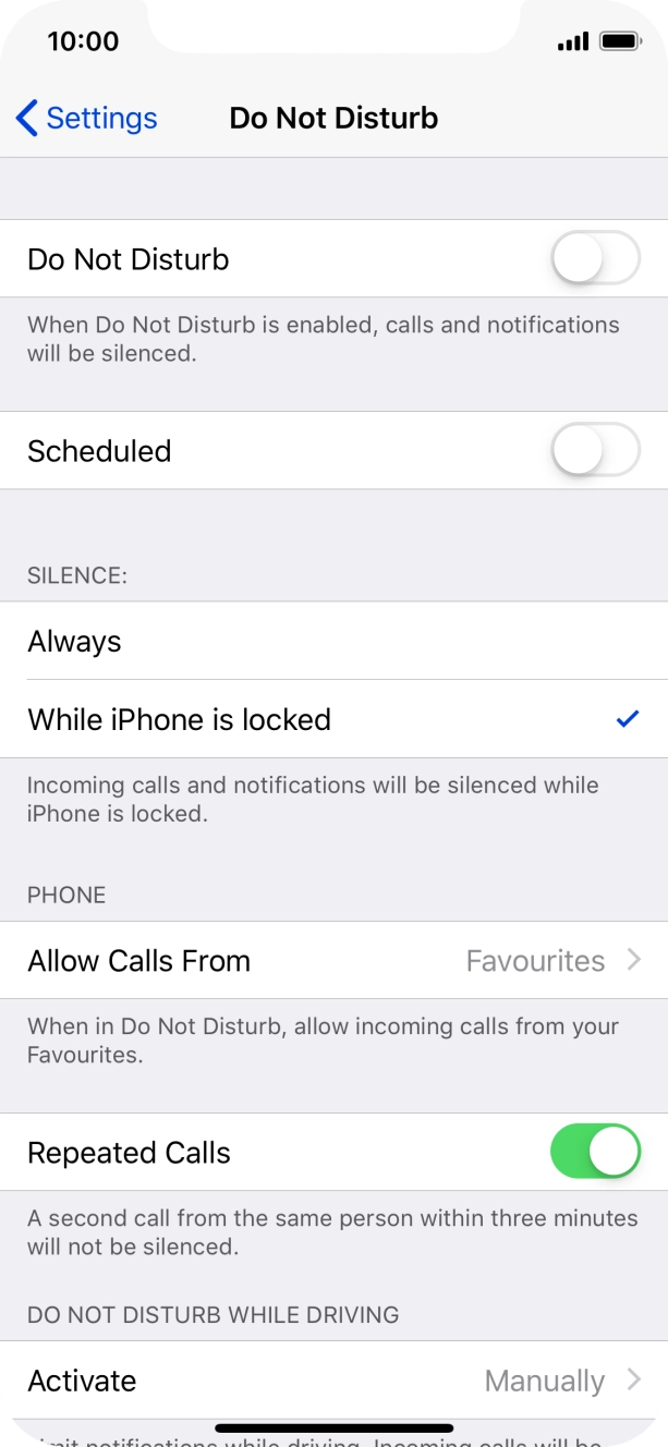 Press the indicator next to 