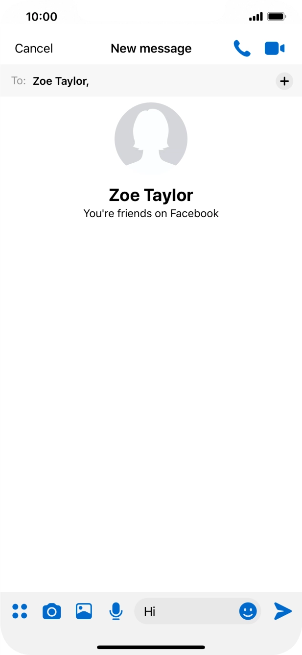 Write the required message and press the send icon.