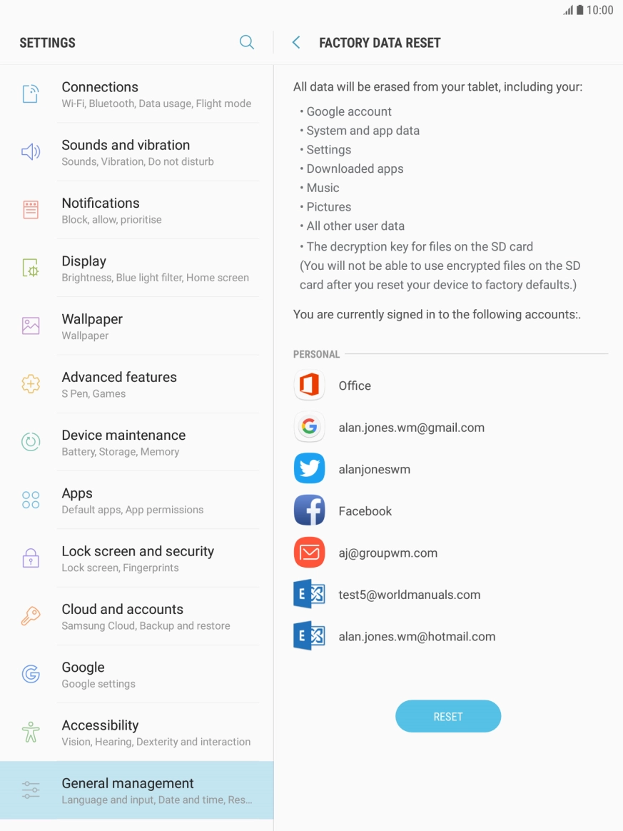 Press RESET. Press RESET.