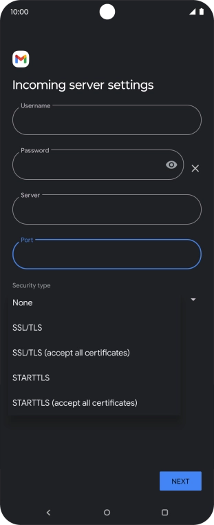 Press SSL/TLS. Press SSL/TLS.