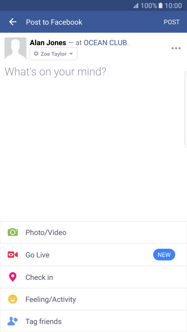 Press the text input field.