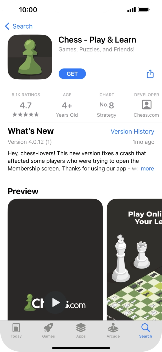 Press GET and follow the instructions on the screen to install the app.