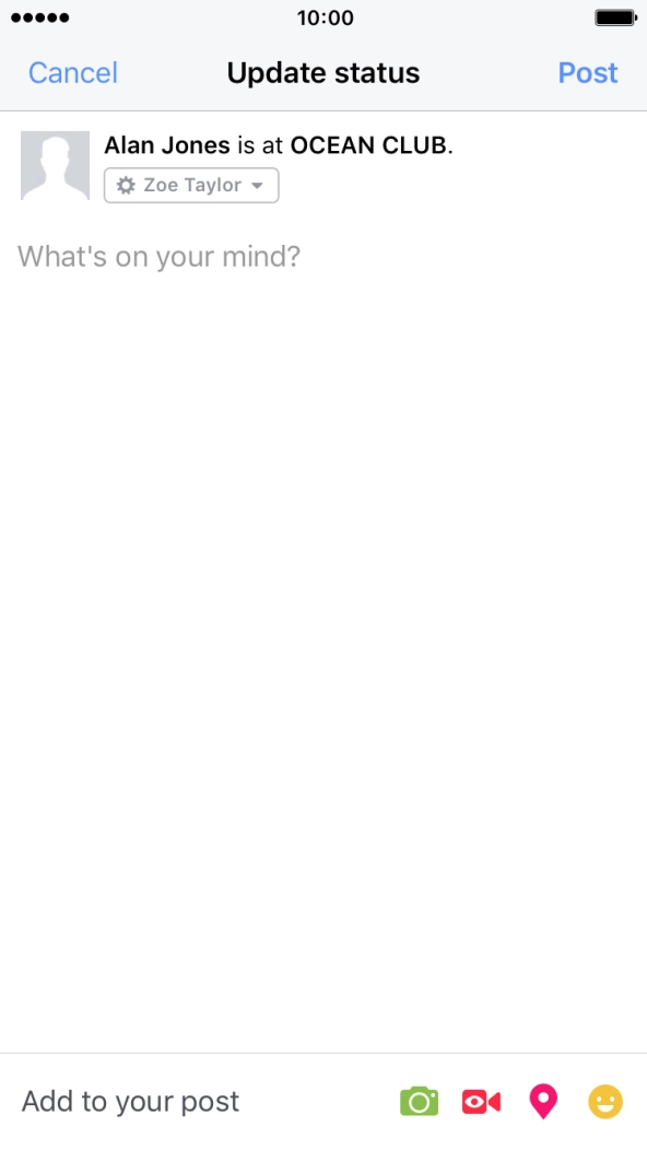 Press the text input field.
