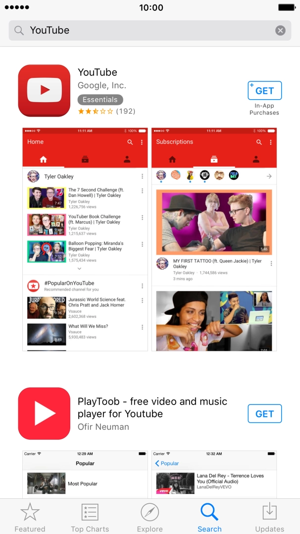 Press YouTube. Press YouTube.