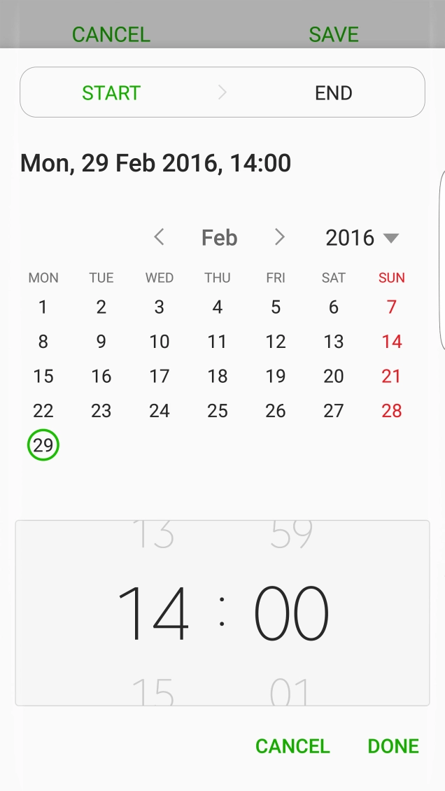 Press START and follow the instructions on the screen to select the required start time.