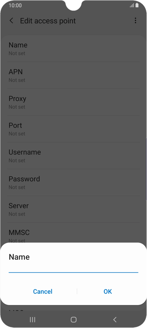 Key in Telstra Internet and press OK.